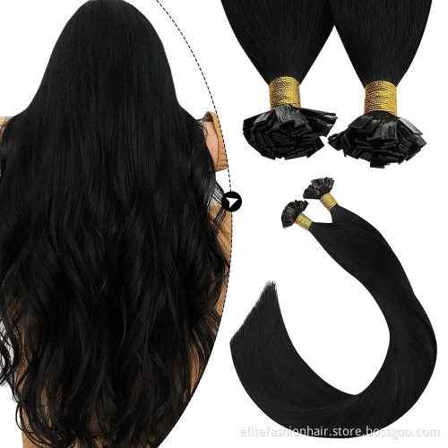 Top selling No shedding and tangle Silky straight pre bonded hair extensions for woman Flat Tip Hair flat bond hair extensions